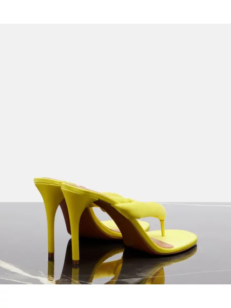 Sandale Alaïa din satin galben