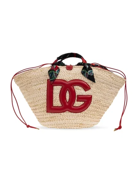 Shopperka Dolce And Gabbana skórzana beżowa