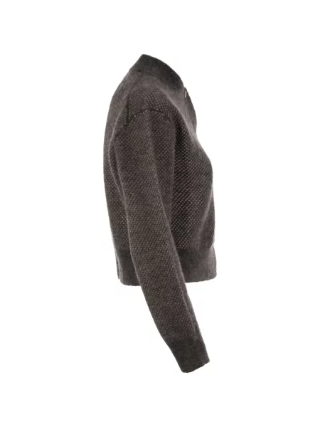 Cardigan Brunello Cucinelli ajurat gri