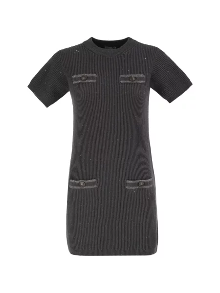 Rochie Brunello Cucinelli cu paiete tricotate gri