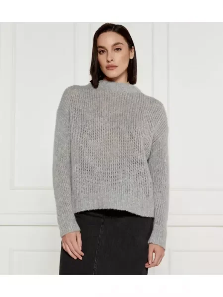 HUGO De lână pulover Sloossy | Oversize fit gri