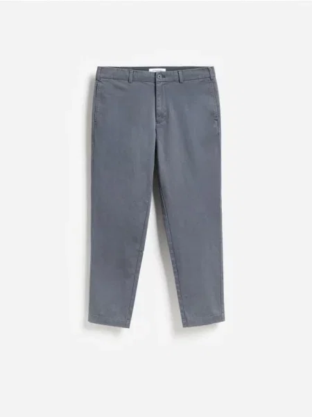 Reserved Pantaloni carrot fit metalizat albastru