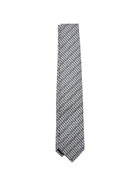 Cravată Tom Ford cu imprimeu geometric alb