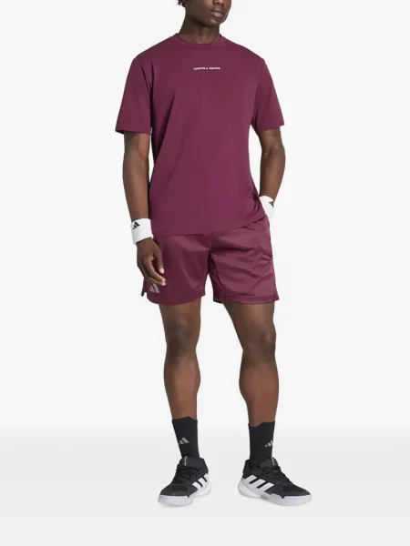 Tricou Adidas cu broderie cu dungi tenis negru