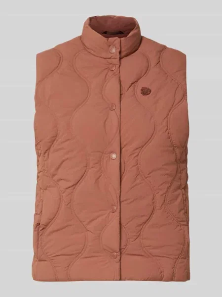Kamizelka pikowana ze stójką i wyhaftowanym logo Superdry