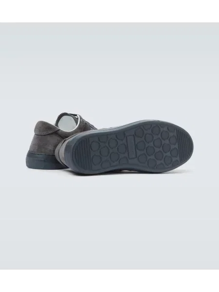 Sneakerși Moncler din piele de căprioară gri