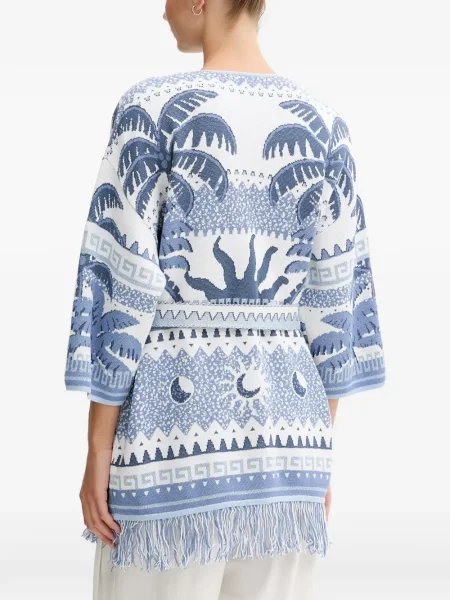 Жилетка Oui с принт бяло