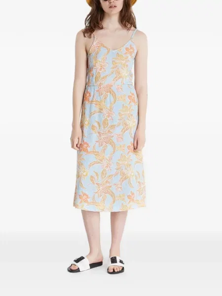 Rochie midi Roxy cu model floral cu imagine albastru