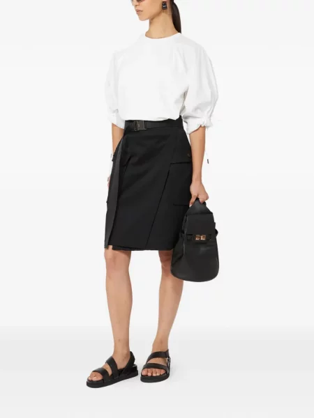 Top Max Mara cu volane alb