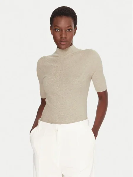 BOSS Bluză cu gât Faleri bej