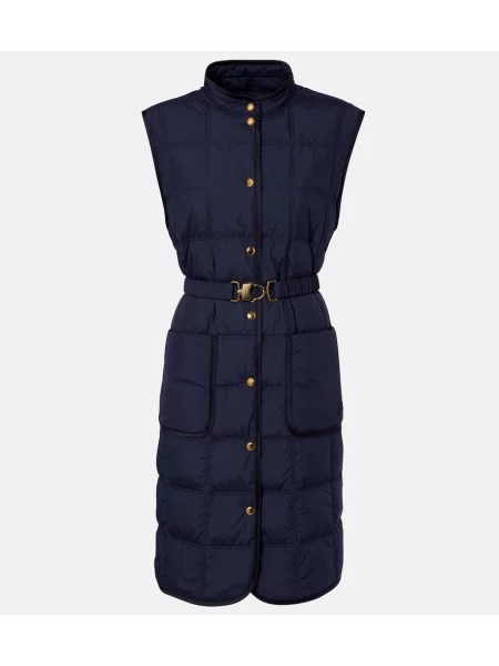 Matlasat cu centură vestă din puf Moncler albastru