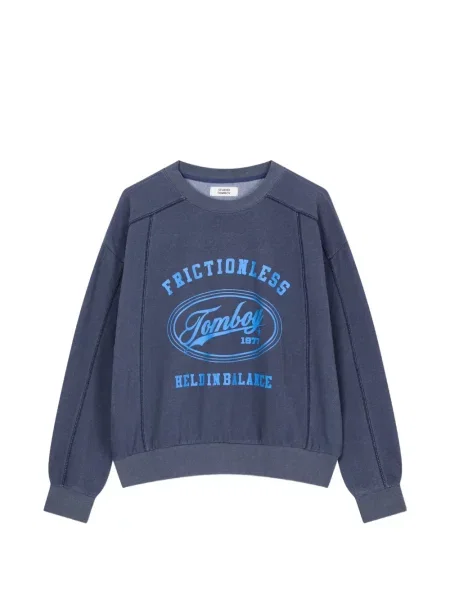Pulover Tomboy cu imagine albastru