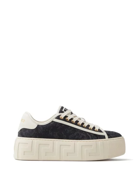 Sneakerși Versace cu platformă din jacard negru
