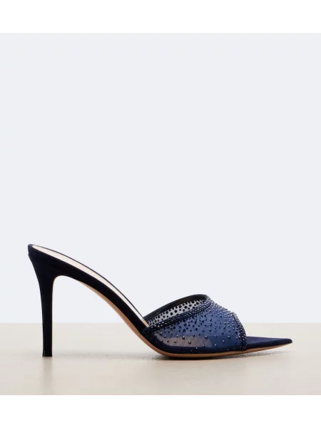 Papuci tip mules Gianvito Rossi plasă albastru