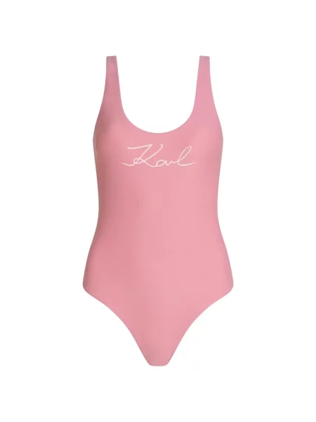 Karl Lagerfeld Costum de baie întreg roz alb