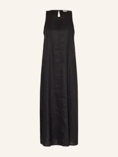 Ottod'ame Sukienka Lniana schwarz czarna