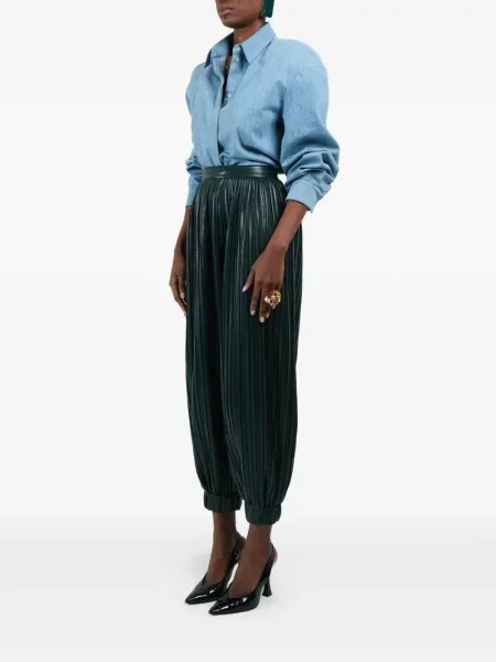 Pantaloni Rowen Rose plisate verde