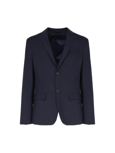 Marynarka Calvin Klein w jednolitym kolorze wełniana dwurzędowa niebieska