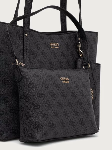 Кожаная сумка шоппер Guess
