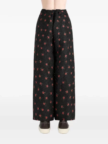Pantaloni Comme Des Garçons Tao cu model floral cu imagine cu cordon negru