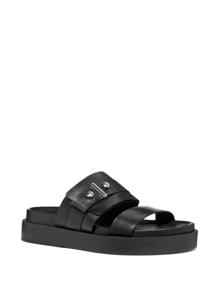 Papuci Geox cu platformă cu cataramă negru