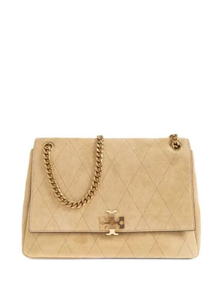 Matlasat geantă shopper Tory Burch din piele de căprioară