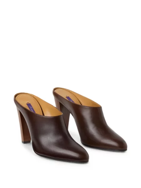 Papuci tip mules Ralph Lauren Collection din piele maro