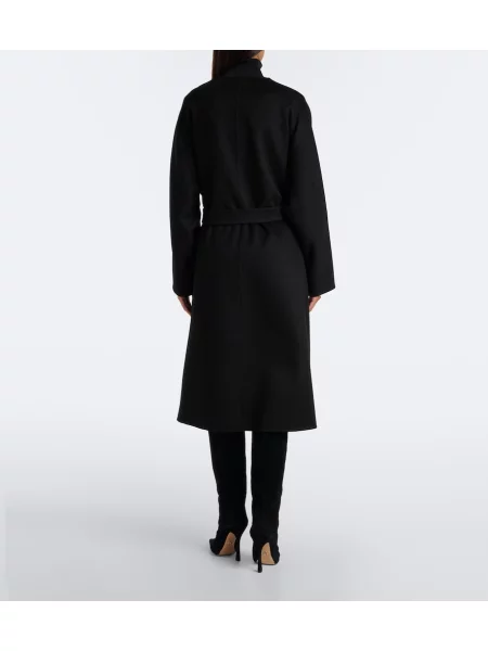 Cu centură palton Gucci de lână plic negru