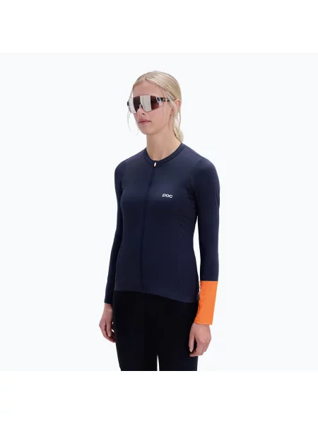 Ciclism tricou cu mânecă lungă Poc din jerseu marină