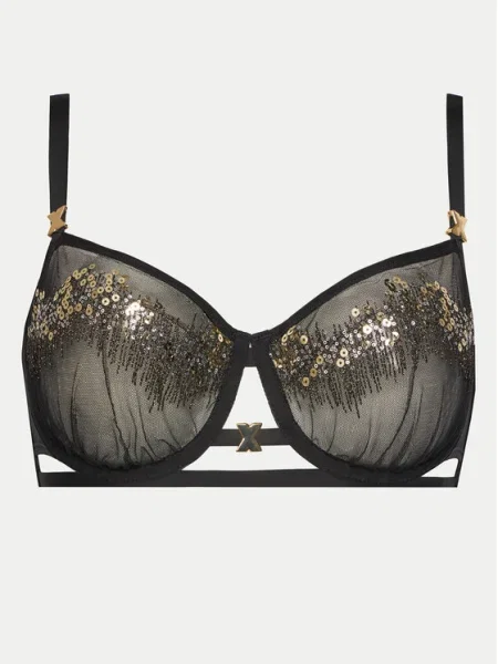 Сутиен Chantelle от полупрозрачна материя черно