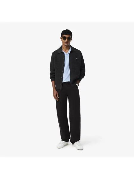 Lacoste Lniana Koszulka Polo Classic Fit niebieska