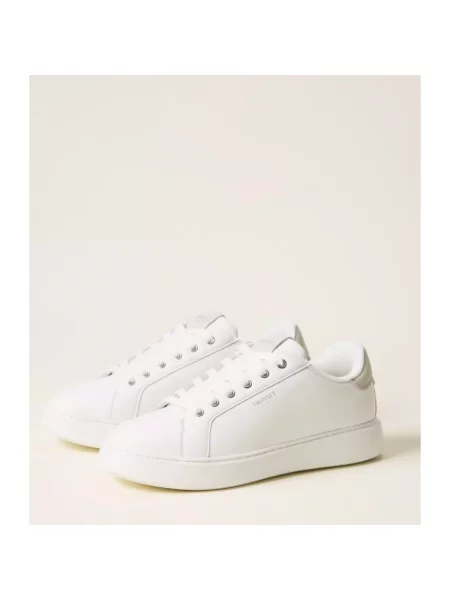 Sneakersy Twinset skórzane białe