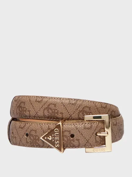 Ремінь Guess з принтом бежевий