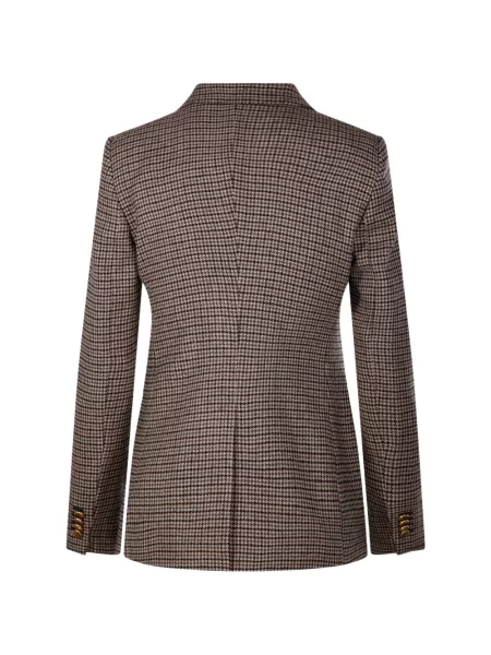 Μπλέιζερ Tagliatore houndstooth διπλόκουμπα καφέ
