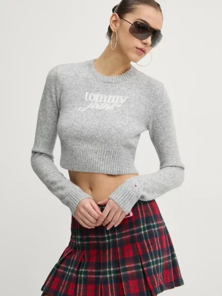 Tommy Jeans pulover din amestec de lână femei light gri