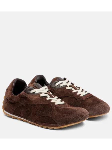 Sneakerși Bottega Veneta din piele de căprioară maro
