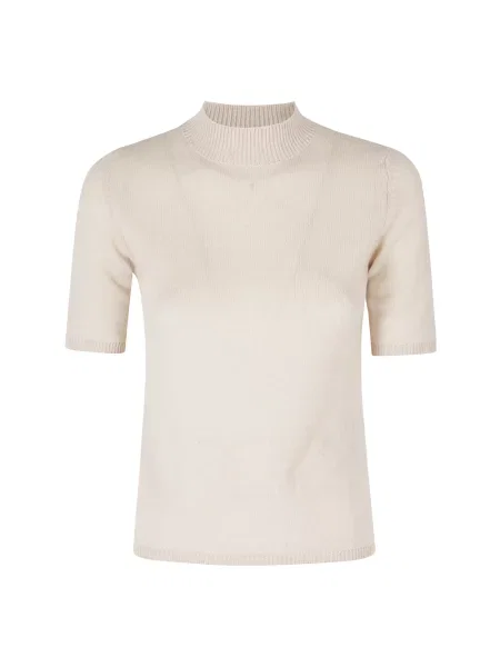 Sweter Eleventy z krótkim rękawem beżowy