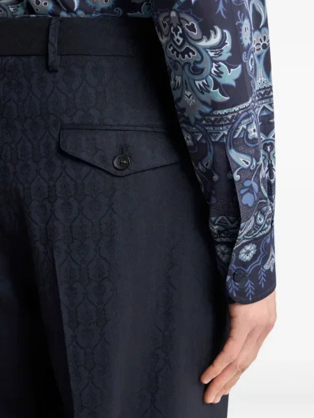 Pantaloni Etro de lână albastru