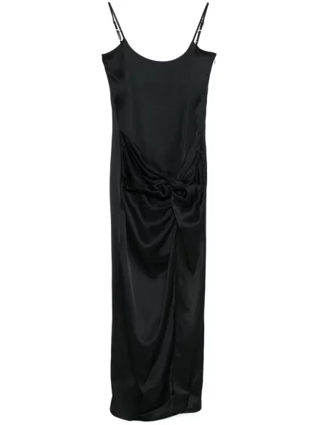 Rochie maxi The Attico din satin de costum negru