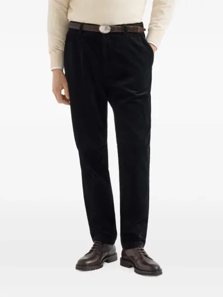 Pantaloni Brunello Cucinelli de catifea cord negru