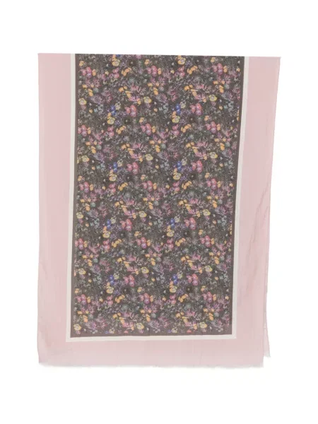 Fular Marc O'polo cu franjuri cu model floral roz