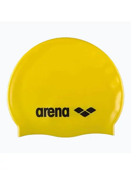 Детска шапка за плуване arena Classic Silicone Jr yellow / black черно