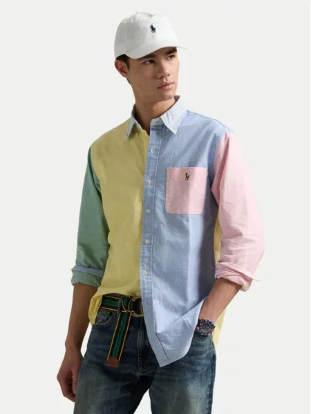 Polo Ralph Lauren Košile světlemodrá / světle / mátová / růže žlutá