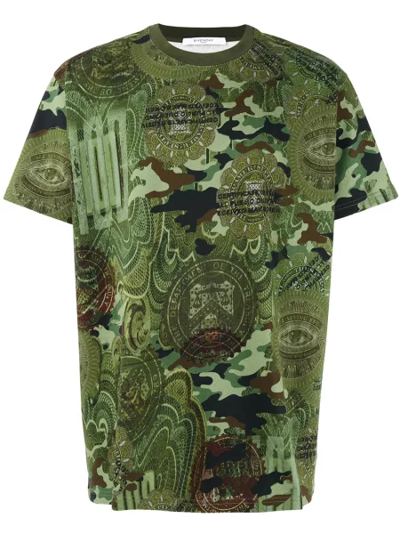 Tricou Givenchy cu imagine cu model camuflaj verde