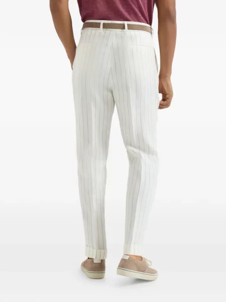 Plisované kalhoty Brunello Cucinelli bílé