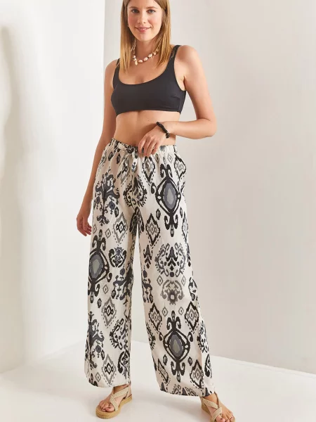 Bianco Lucci Pantaloni negru alb