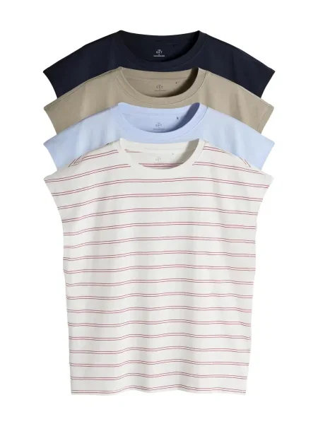 The Set Tricou bleumarin / albastru deschis / maro gri