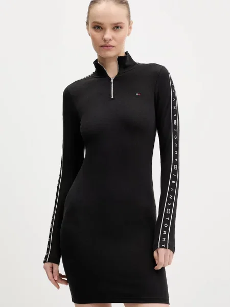 Tommy Jeans Rochie / alb negru