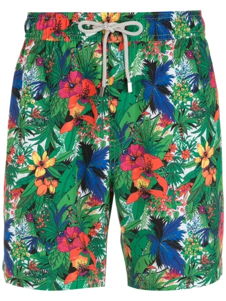 Slip de baie Amir Slama cu model floral cu imagine verde