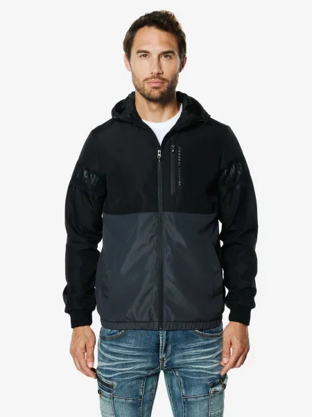 KOROSHI Geacă de primăvară-toamnă gri metalic negru